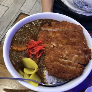 Pork katsu curry don