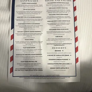 Sandwiches and desserts