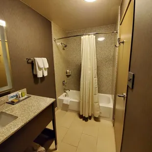 King room with a sofa bed: shower.