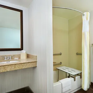 Accessible rooms feature bathrooms with bathtubs or roll-in showers.