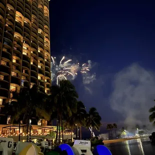 View from the lagoon. Partially blocked by hotel.