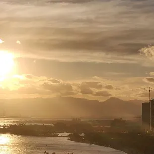 Amazing sunset from balcony on 28th floor