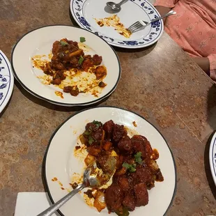 Gobi Manchurian and spicy potato