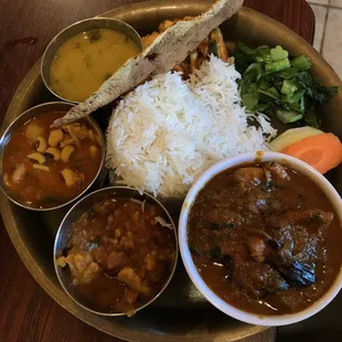 Finger licked good chicken thali