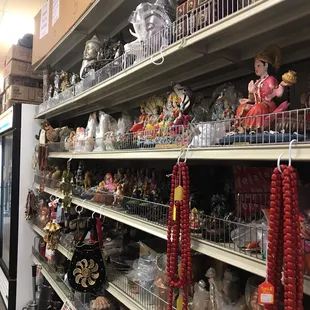 the shelves of the store