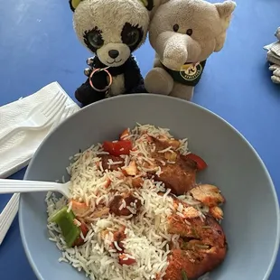 Tandoori salmon with rice