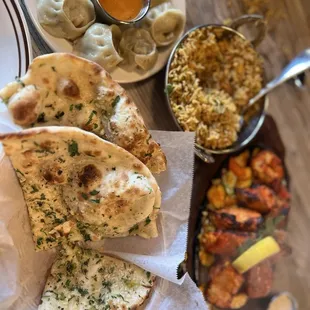 Chicken dumpling , shrimp biryani