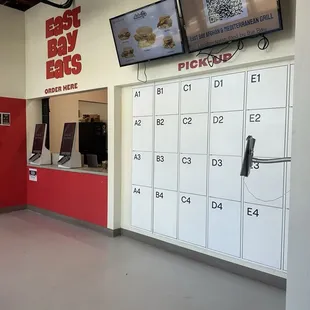 Entrance lobby for ordering and pickup lockers