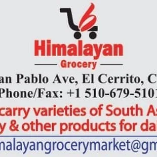 a business card for himalayan grocery