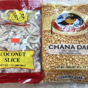 Coconut Slices and Chana Dal