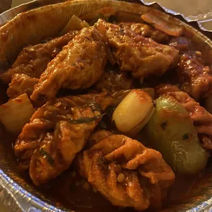 a bowl of food on a table