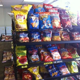 Great selection of chips and other snack food. Great for a night of studying.
