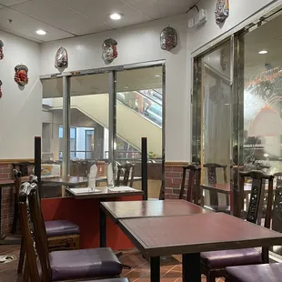 Few tables inside and outside