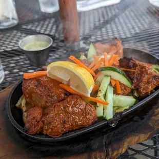 a plate of food on a table
