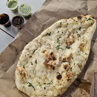 Garlic Naan Bread... hot, fresh, and chewy!