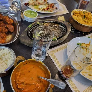 This was the "after" photo, but can see the Cauliflower, Chicken and Biryani.