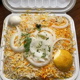 Vijayawada Boneless Chicken Dum Biryani. Huge portion. Spicy. I like it