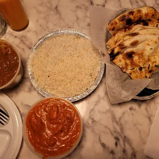 Chicken makhani &amp; lamb curry &amp; garlic naan