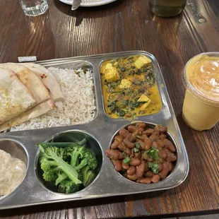 Himalayan Veggie Plate and Mango Lassi