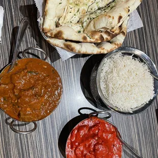 a variety of food items on a table