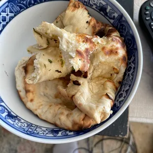 Doughy naan.