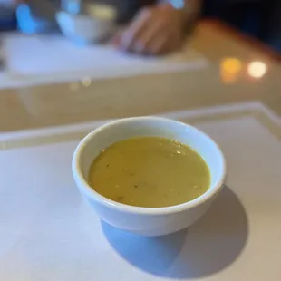 Complimentary daal soup