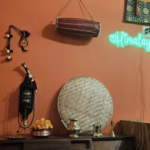 Authentic Nepali artifacts and decor.