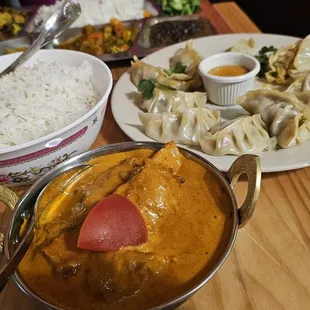 Momo and Rogan Josh. Yum!