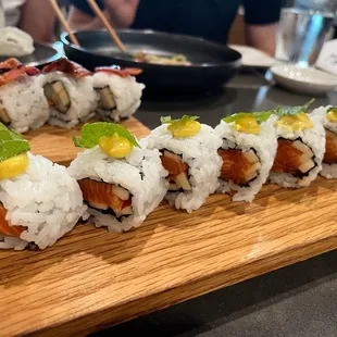 Salmon curry roll.