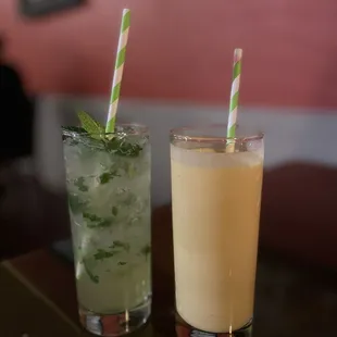 Spicy Mojito and Mango Lassi