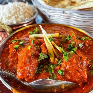 Lamb Vindaloo and Garlic Naan