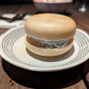 Omakase 6 of 6: rice wafer sesame ice cream sandwich