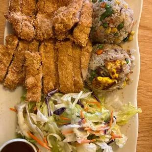 Chicken Katsu and fried rice