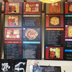 menus and prices