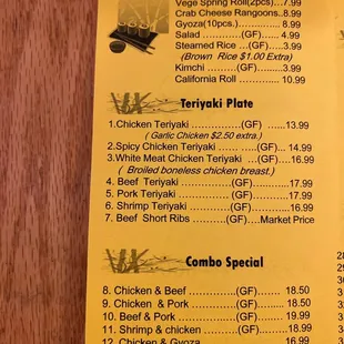 menu