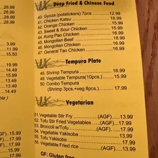 menu