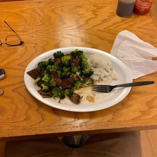 Broccoli &amp; Beef, ate 1/4 of it before taking a photo so portions are quite large