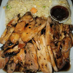 Chicken teriyaki with fried rice