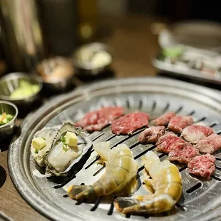 VIP items: oysters, wagyu, giant prawns