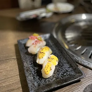 Red snapper, 7/10  Scallop, hit or miss, 7/10