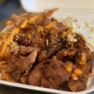 Garlic fried shrimp and hurrikane chicken