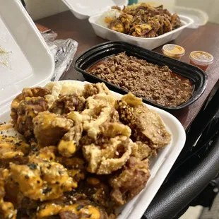 Garlic fried chicken and Hawaiian Chilli