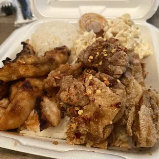 Garlic fried chicken and teriyaki chicken