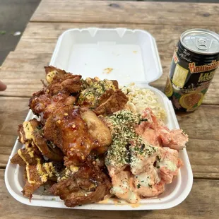 HurriKane Chicken Plate Spicy Ahi Pokebowl Korean Fried Chicken (SWEET &amp; SPICY) Mac salad