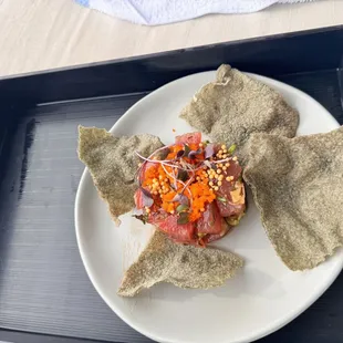 Poke w/Nori Rice chips