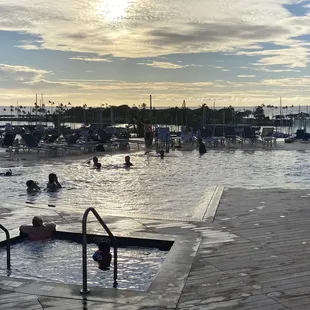 Pool at sunset
