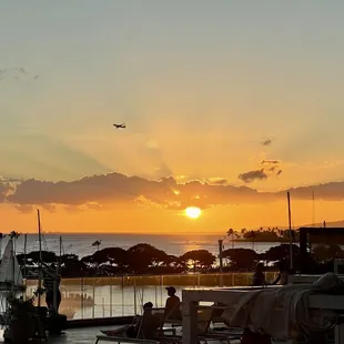 Sunset from the pool deck at Hinana Bar