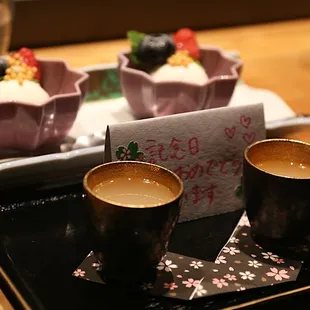 Dessert and anniversary drinks...