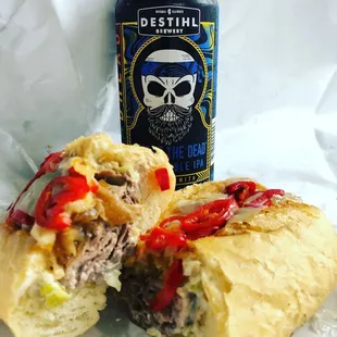 Philly cheesesteak w Hazy IPA