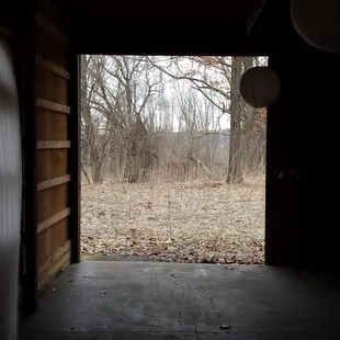 One of the big doors in the barn